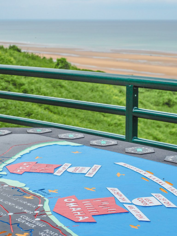 Beach signs at Normandy American Cemetery overlooking Omaha Beach | 7 of the Best D-Day Sites to Visit in Normandy If You Have Just 1 Day | Normandy, France WWII sites and World War II history | #wwii #normandy #dday #omahabeach 