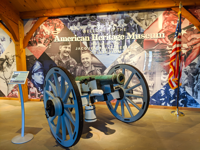 Entrance and cannon / Visiting the American Heritage Museum: All Things Related to WWII Transportation / WWII museum / WWII tanks, WWII airplanes, WWII vehicles, and more! Hudson, Massachusetts, Collings Foundation #hudsonma #massachusetts #boston #wwiimuseum #wwiitank #wwiiplane
