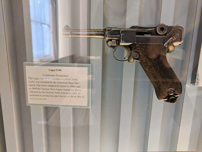 German luger at Springfield Armory National Historic Site / WWII sites in Massachusetts