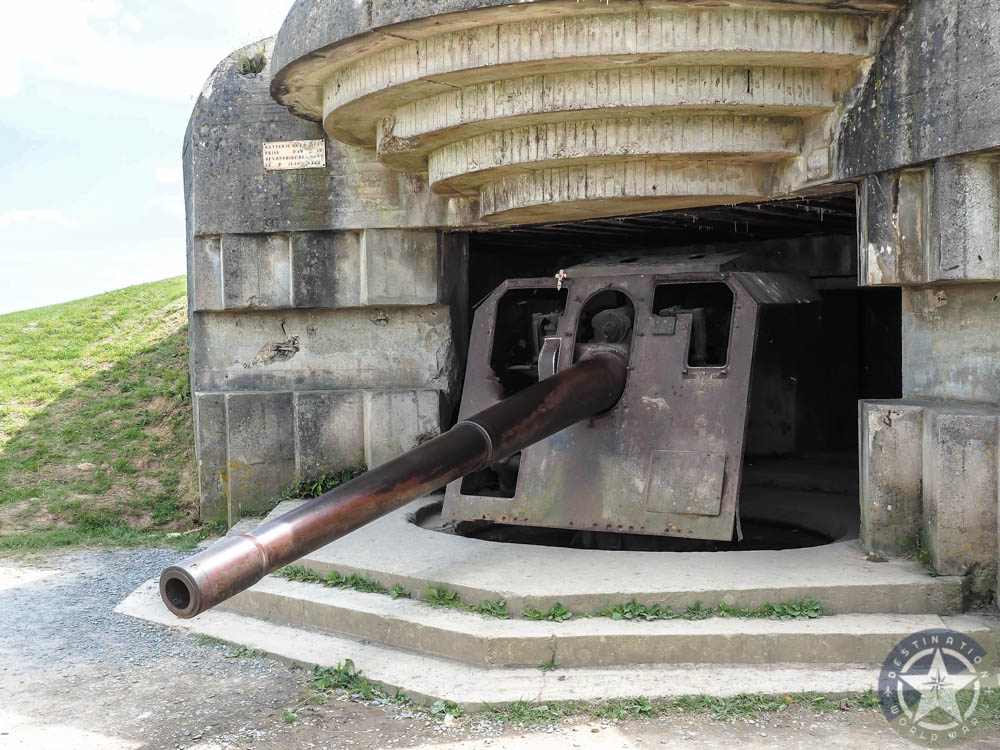 closeup of gun at german battery from world war ii