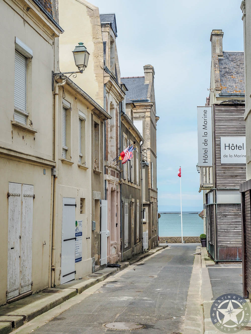 quiet seaside street in france