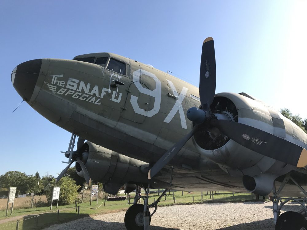 C-47 airplane outside a museum