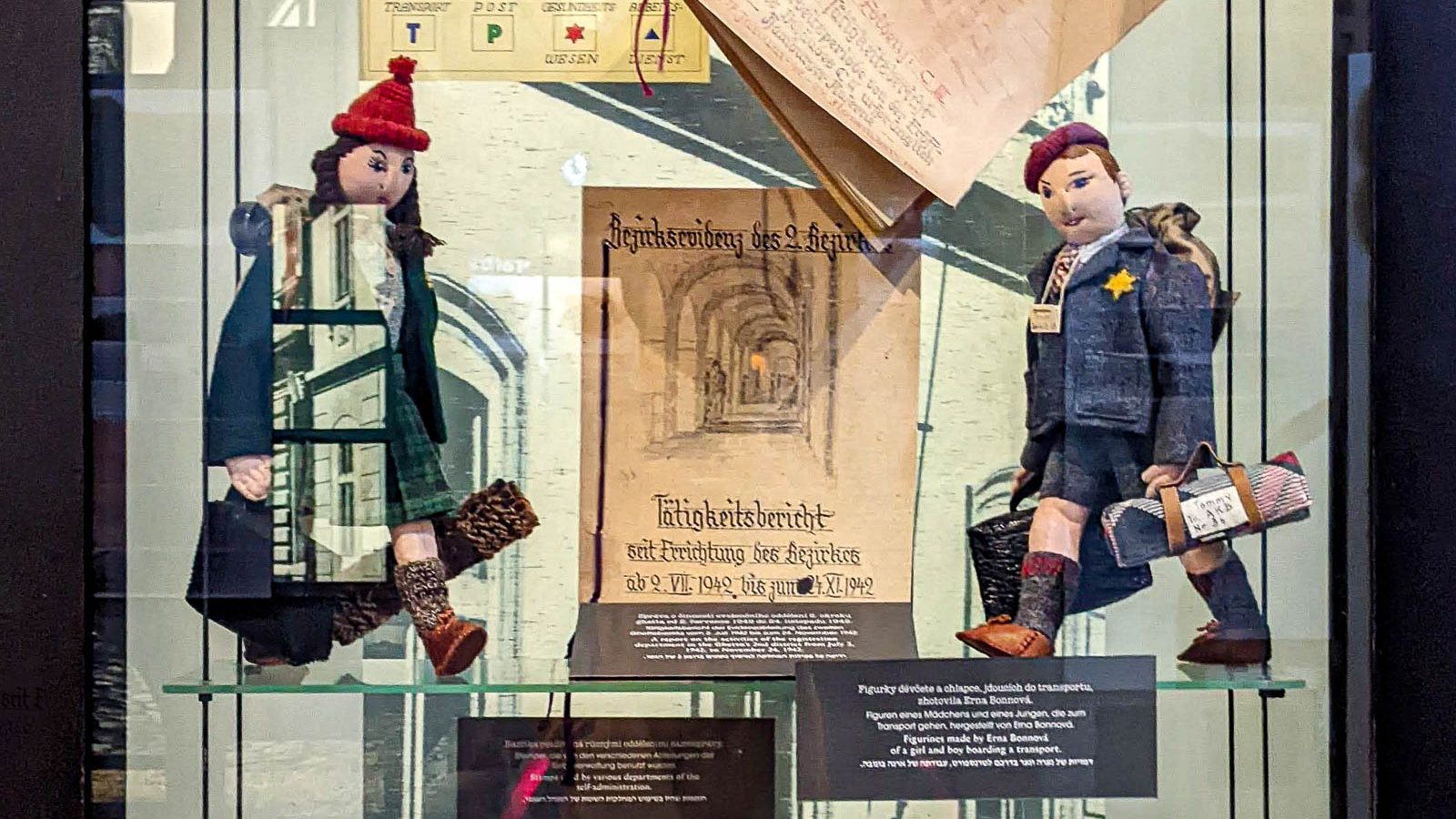 dolls depicting persecuted jews inside the Terezin ghetto museum