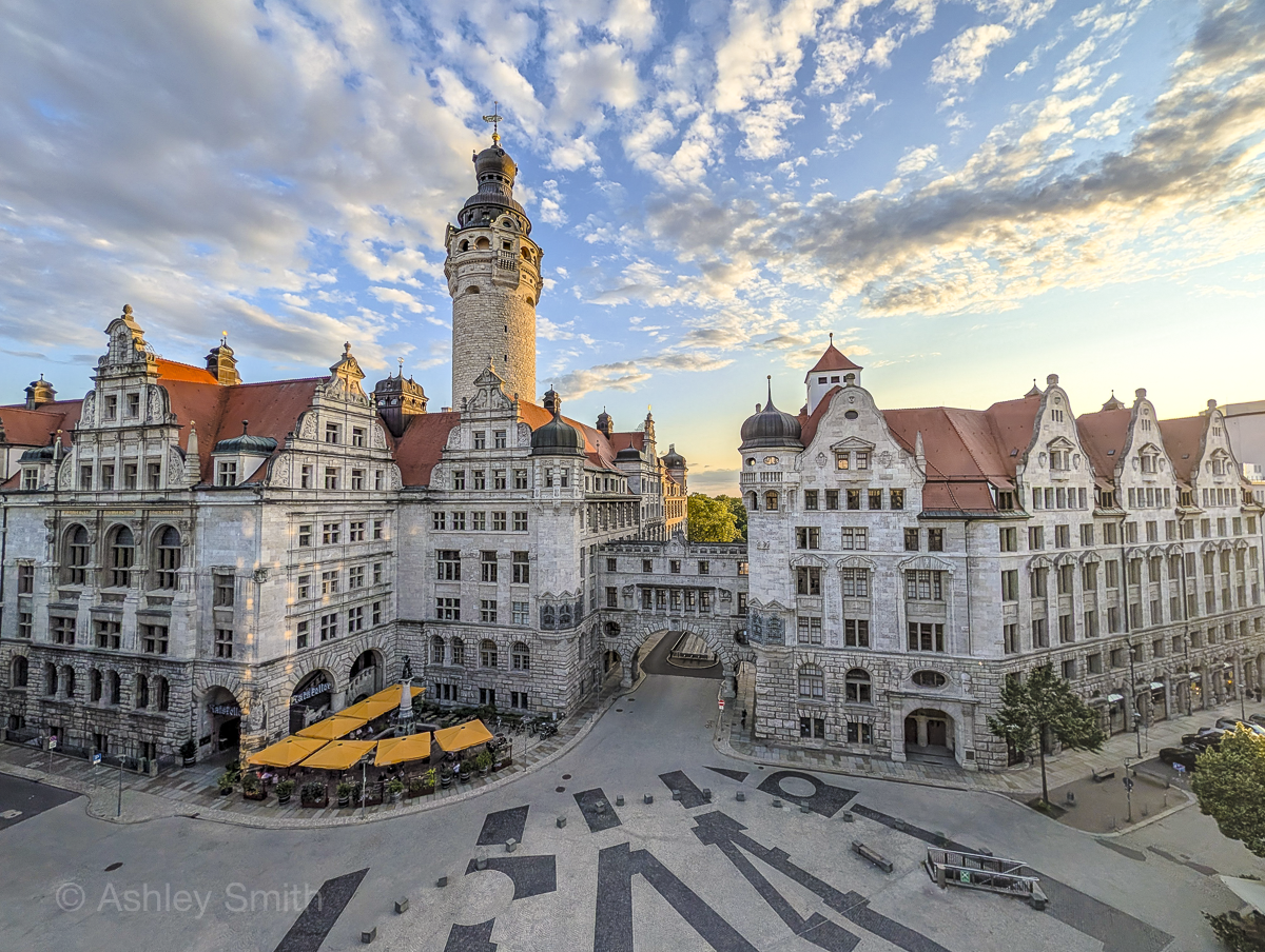 huge stone building at sunset