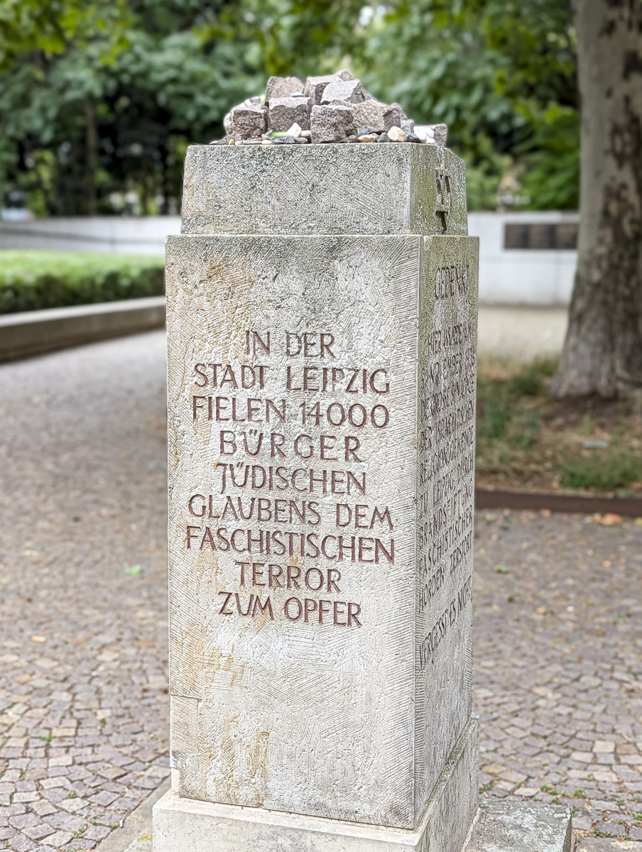 stone memorial with german words carved into it